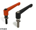 鍋屋バイテック クランプレバー ばね座金組み込みタイプ(おねじ) LDM-W・LDMS-W 1個 LDMS-10-25-W-RD(4)