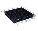 岐阜プラスチック工業 リスパレット ブラック JLタイプ タイプ:片面使用型(D-デッキボードタイプ)(裏・穴)外寸(mm):1100×1100×150 JL-D4-1111F 1個