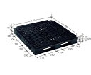 岐阜プラスチック工業 リスパレット用蓋 Jタイプ タイプ:片面使用型(D-デッキボードタイプ)(裏・穴)外寸(mm):1180×1140×140 J-D4-118114リブツキ BK 1個