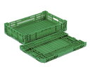 岐阜プラスチック工業 折りたたみコンテナー グリーン 外寸(mm):600×395×125 内寸(mm):570×368×115 RS-MM22 1個