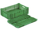岐阜プラスチック工業 折りたたみコンテナー グリーン 外寸(mm):600×395×180 内寸(mm):570×368×170 RS-MM33 1個