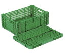 岐阜プラスチック工業 折りたたみコンテナー グリーン 外寸(mm):600×395×205 内寸(mm):570×368×195 RS-MM38 1個