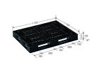 岐阜プラスチック工業 リスパレット JLタイプ タイプ:片面使用型(D-デッキボードタイプ)(裏・穴)外寸(mm):1100×1100×120 JL-D4・1111E(3)BK 1個