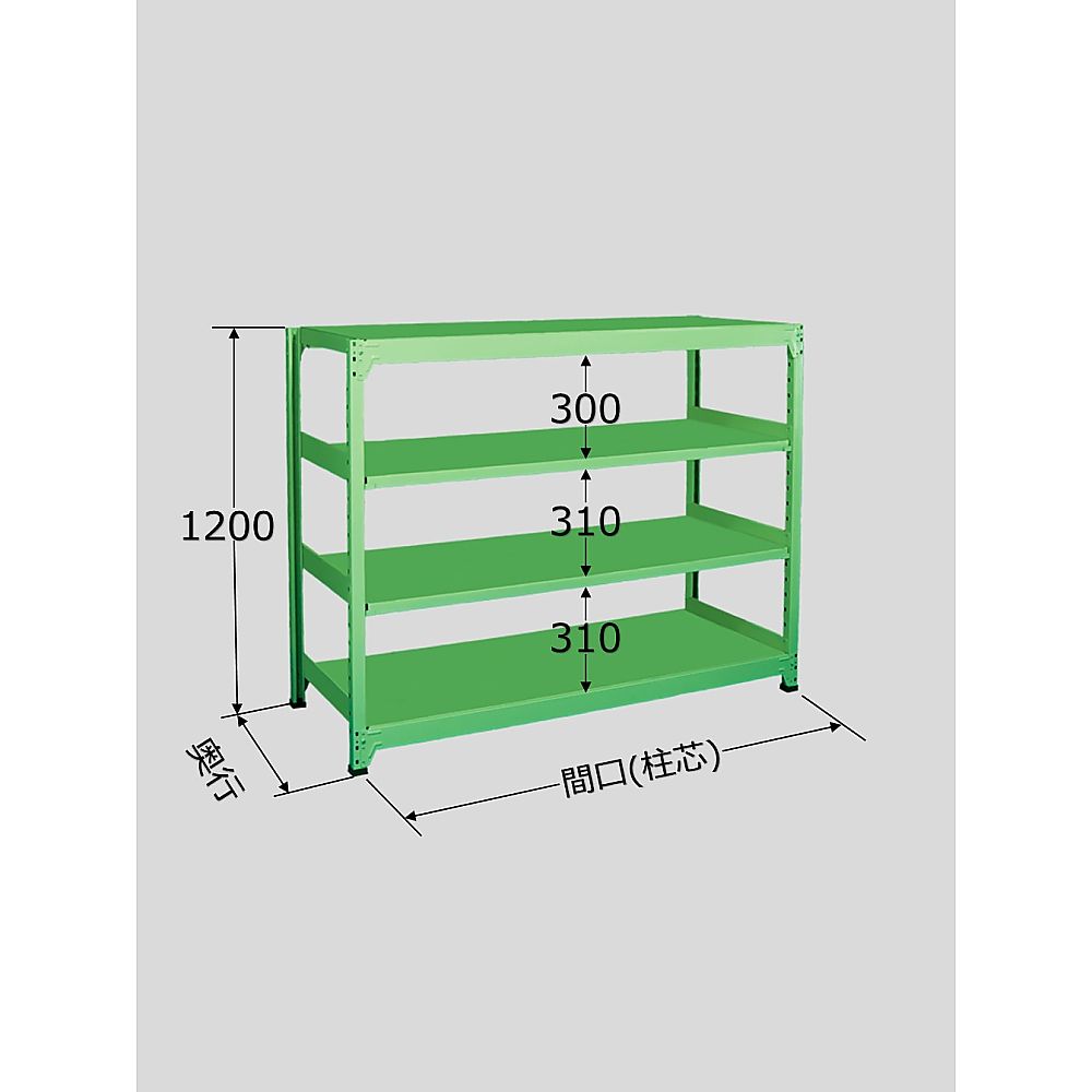 サカエ 中軽量棚ML型　250kg/段　単体　高さ1200mm　4段タイプ　W1800×D750×H1200mm ML-8754 1個