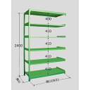 サカエ 中軽量棚ML型 250kg/段 連結 高さ2400mm 6段タイプ W900×D600×H2400mm ML-3146R 1個(4)