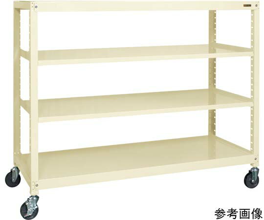 サカエ キャスターラックRK型（ナイロンウレタン車・4段タイプ）1500×600×1650mm アイボリー RKCN-5654NUI 1台