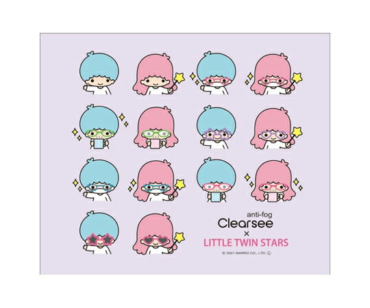 名古屋眼鏡 クリアシー くもり止めクロス リトルツインスターズ 3176-02 1枚