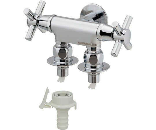 カクダイ 洗濯機用双口水栓 704-129-13 1個