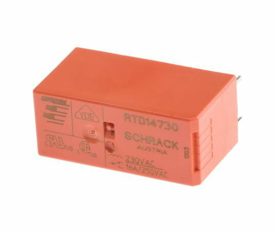 TE Connectivity リレー 230V 1c接点 16 A 基板実装 RT1 RTD14730 1個