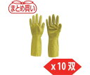 トラスコ中山 まとめ買い 天然ゴム手袋 中厚手タイプ グリ-ン Lサイズ 10双 DPM-5495-G-L-10P 1袋(10双入)