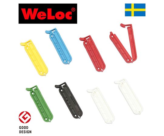 ウェーロック ウェーロッククリップイットPA50mm アソート 8個セット （白2赤2黄青緑黒） 1セット(8個入) 68-4521-47