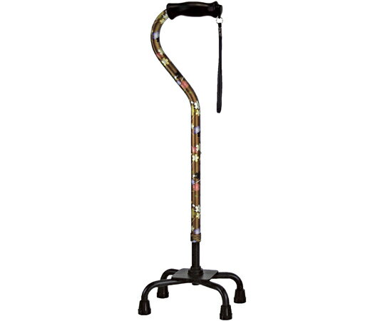 【非課税】島製作所 四点杖 オールアルミクオッドケイン おしゃれ四点式ロータイプ 桜BR 1個 71-FD1