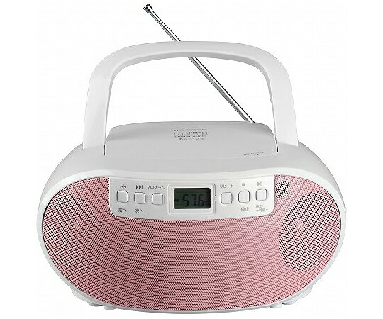 WINTECH CDラジオ ホワイト（スピーカーネット：ピンク） 1台 KC-132WP