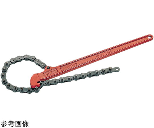 ●パイプレンチの使えない狭所での配管作業に最適。●テコの応用でラチェット式に締め付け作業。●呼び：MT1●くわえられる管の呼び寸法（A）表示：8〜80●くわえられる管の呼び寸法外径（mm）：14〜89●チェーン長さ（mm）：436●ハンドル全長（mm）：300●質量（kg）：0.90