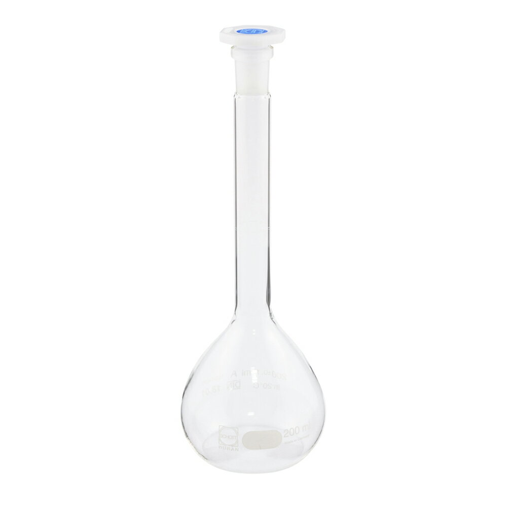 SCHOTT/DURAN メスフラスコ ClassA 200mL 英語版校正証明書付 1個 216783204