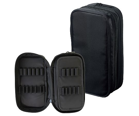 LIHITLAB XCOA スプレッドダブルペンケース ジェットブラック 1個 A3801-24