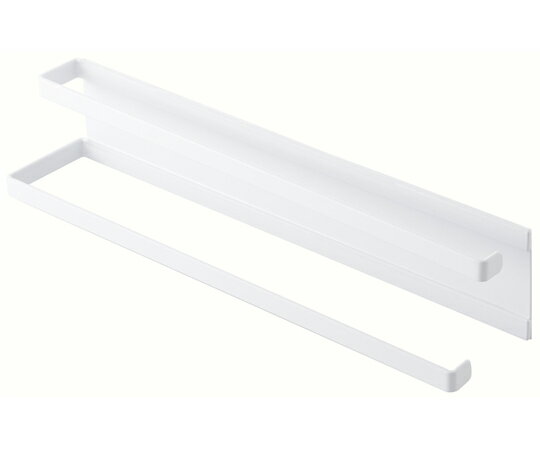 山崎実業 洗濯機横マグネットタオルハンガー2段 プレート ホワイト 1個 2958