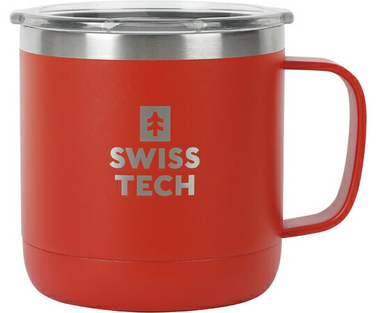 スイステック ステンレス製 真空断熱構造 蓋付きマグカップ 赤色 容量413ml 1個 ST072001
