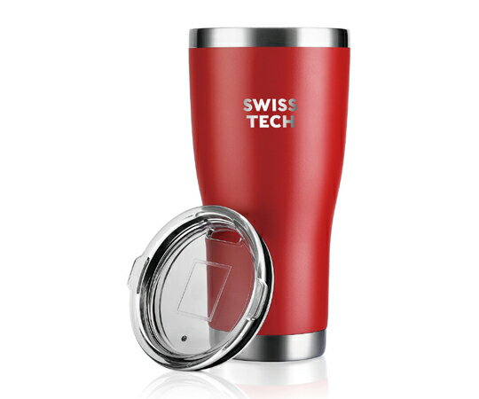 スイステック ステンレス製 結露防止 車内使用可能 蓋付きタンブラー 赤色 容量887ml 1個 ST071001