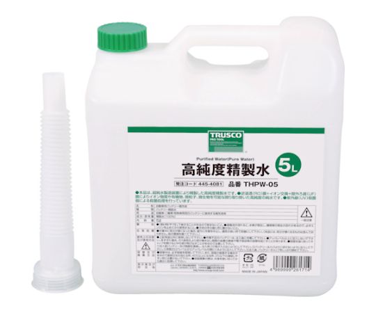 トラスコ中山 高純度精製水　5L THPW-05 1個