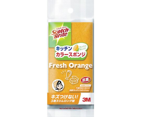 ●グラスやプラスチックを傷付けません。●泡立ちのよいソフトスポンジをサンドしました。●手になじみ使いやすいスリムサイズです。●研磨粒子は付いていません。●食器、調理器具洗い。■仕様●縦（mm）：124●横（mm）：65●厚さ（mm）：32●色：オレンジ●材質／仕上：ナイロン・ポリエステル不織布、抗菌ウレタンスポンジ、ウレタンスポンジ●原産国：日本●コード番号：398-0456