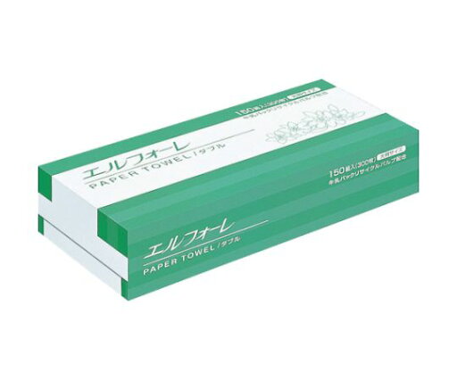 エリエール(大王製紙) エルフォーレ ペーパータオルダブル 150組(大判) 25パック入 623041 1ケース(7500枚入) エリエール(大王製紙) エルフォーレ ペーパータオルダブル 150組(大判) 25パック入 623041 1ケース(7500枚入)