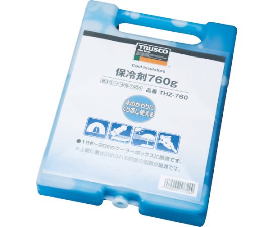 ●繰り返し使用可能です。●容器タイプです。●あらかじめ冷凍庫で凍らせてご使用ください。●15L〜20Lのクーラーボックスに適しています。●繰り返し搬送される配送など。■仕様●縦（mm）：229●横（mm）：164●厚さ（mm）：33●通常タイプ（冷凍庫から出してクーラーボックスに入れた後、1時間後の表面温度がー1℃程度）●完全凍結までの所要時間：約8時間〜12時間以上●材質／仕上：●▼容器：ポリエチレン（PE）●▼中身：CMC化合物●注意：●▼フリーザー・冷凍機器の性能により差があります。●原産国：日本●コード番号：409-7505