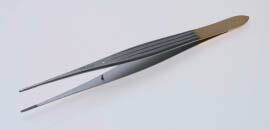 T/Cマッケンドウー・ピンセット 15.5cm 0.3チップ付 医療用ステンレス器具 【ネコポス】