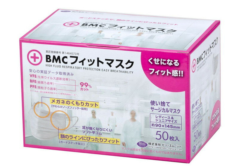 BMC　フィットマスク（レディース50枚）PM2.5対応ビーエムシーマスク【02P06Aug16】