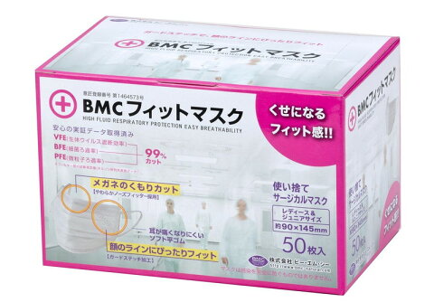 BMC　フィットマスク（レディース50枚）PM2.5対応ビーエムシーマスク【02P06Aug16】