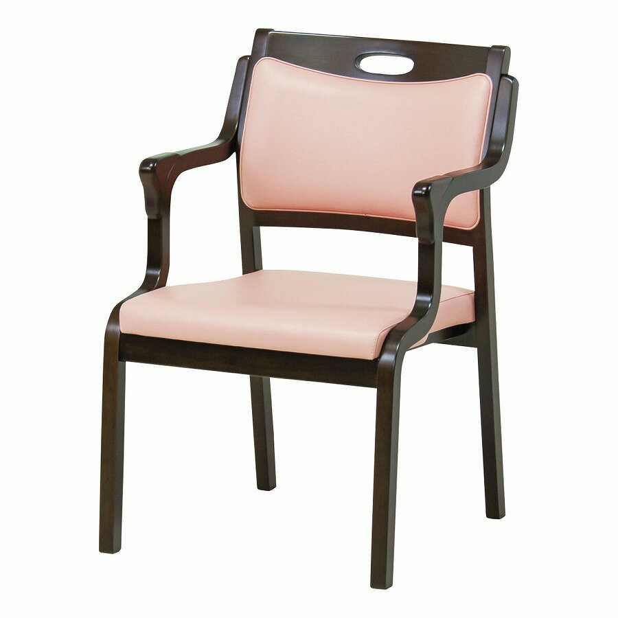 らくらくチェア（半ヒジ・グリップ付） CARE-111-AC(ブラウン) ピンク