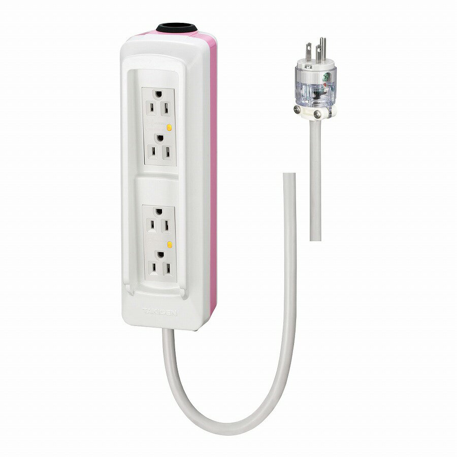 タキゲン製造 点滴ポール電源コンセント 3M LE-550-3-WHITE-PINK