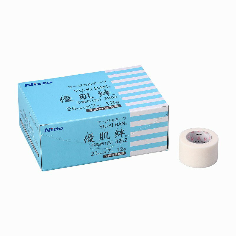 ニトムズ ニトリート優肌絆不織布（白） 3262(25MMX7M)12カンイリ 販売単位：1