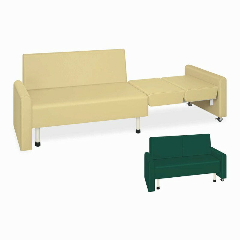 【メーカー直送】クランケット TB-1410(40X122X39CM) ビニルレザーメディグリーン【代金引換不可】