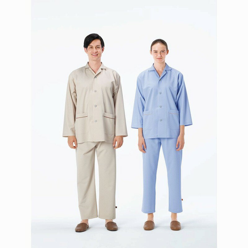 男女兼用患者衣（パジャマ型） FG-1516(EL) ベージュ 1