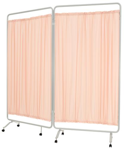 【メーカー直送】プラム 2連衝立 防炎カーテン付 カーテン色ピンク W900(×2)×D400×H1800 PR-1048 入数..