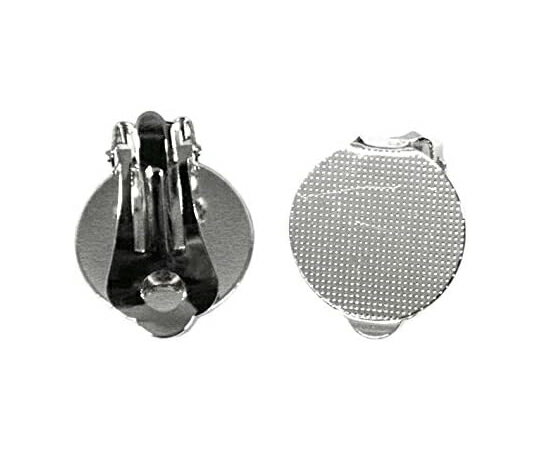 日本紐釦貿易 台付き 蝶バネイヤリング 5組入 台15mm シルバー A12-458 販売単位：1袋(5組入)