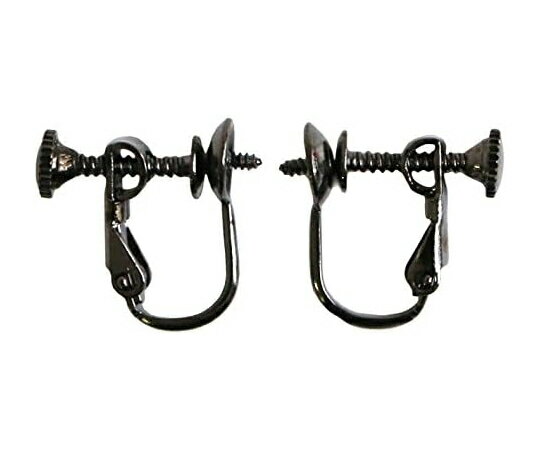 日本紐釦貿易 ピン付きイヤリング 5組入 皿5mm ブラックニッケル A12-468 販売単位：1袋(5組入)