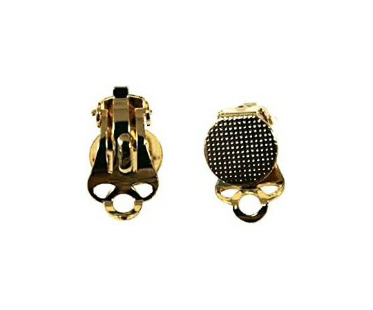 日本紐釦貿易 台付き 蝶バネイヤリング 5組入 台9mm ゴールド A12-455 販売単位：1袋(5組入)