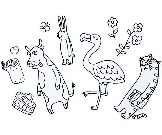 アズワンカタログ掲載品 シール塗り絵 モリ PE552000103 販売単位：1枚