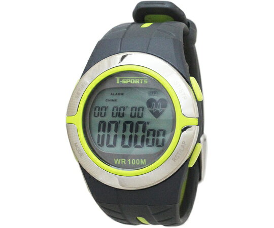 クレファー T-SPORTS 16ラップ心拍計測付きデジタルウォッチ グリーン TS-D028-GN 販売単位：1本