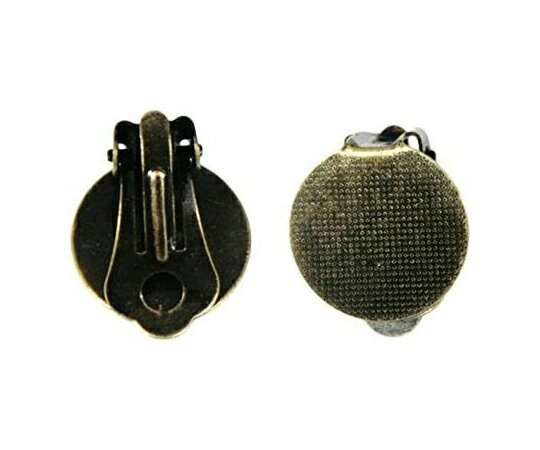 日本紐釦貿易 台付き 蝶バネイヤリング 5組入 台15mm アンティークゴールド A12-461 販売単位：1袋(5組..