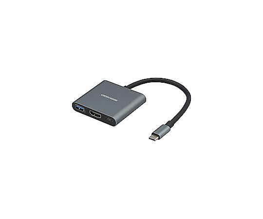 グリーンハウス 映像変換アダプタ [USB-C オス→メス HDMI /USB-A+USB-Cメス給電 /USB Power Delivery対..