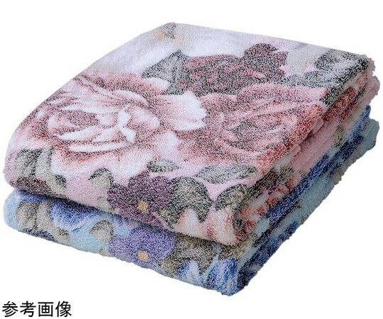 丸宗 泉大津産 花柄おぼろ調プリントタオルケット 1枚 ブルー a3299420 販売単位：1枚