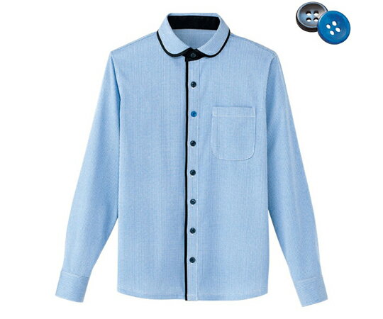 カーシーカシマ HEARTGREEN 長袖ニットシャツ KNITTI SHIRT WAFFLE 青空 3L HM2658 販売単位：1枚