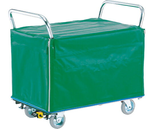 エヌケーキャリーキャスター シートカバー付き金網台車 （両面開閉型五面金網囲い） ブレーキフットタ..