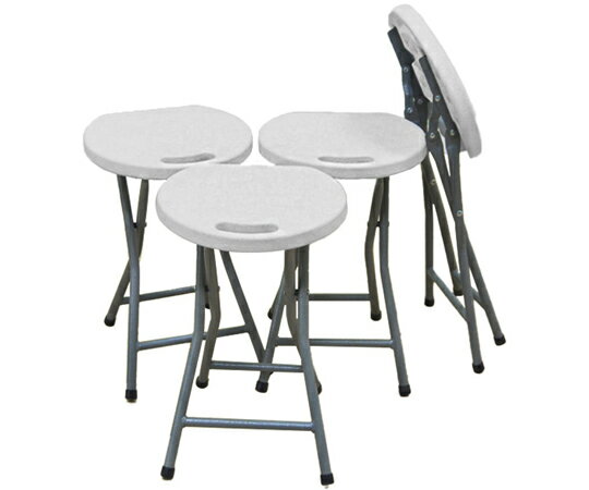 MROCAT 折りたたみスツール ホワイト 4脚セット C0116 販売単位：1セット(4脚入)