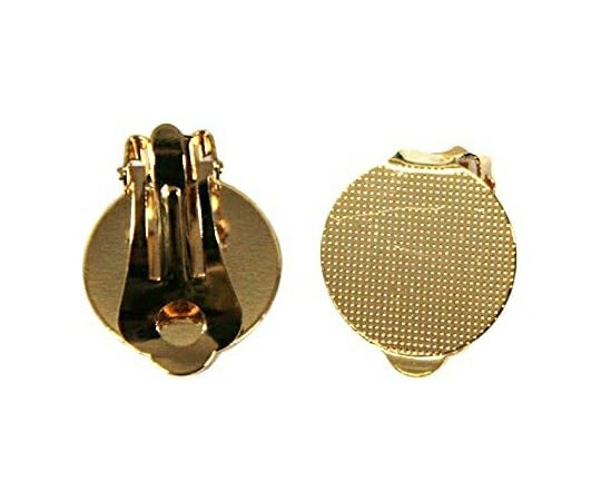 日本紐釦貿易 台付き 蝶バネイヤリング 5組入 台15mm ゴールド A12-459 販売単位：1袋(5組入)