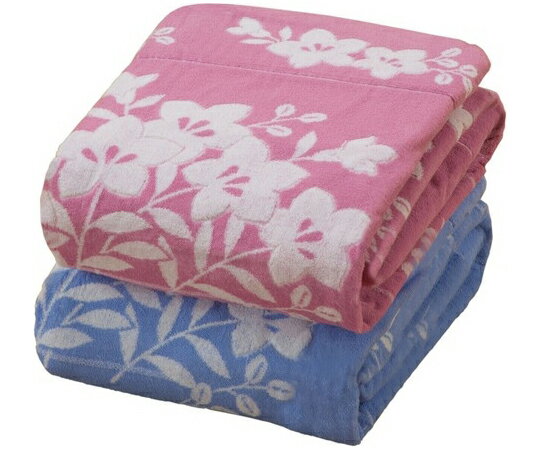 丸宗 今治産桔梗柄ボリュームタオルケット 2色組 ピンク+ブルー a34257 販売単位：1セット(2枚入)