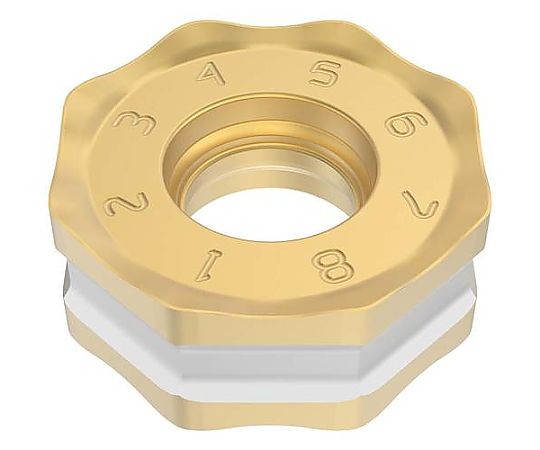●ダブルオクトミル用インサート、16コーナー仕様です。●Double Octomill のフェースミルカッタは、粗加工および仕上げ加工の両方に使用することが可能な汎用性、経済性、生産性の高いツールです。●独自設計のHSS（高速度鋼）製ピンによるインサートの位置決めを採用、正確な位置決めと誤装着を防止、容易なコーナチェンジが可能です。●S（mm）：4.5●SECO ONMU05…インサート PVD材種●適合カッタ ; R217.48/R220.48-05サイズ●コード番号：434-4955●※※事業者向け商品です※※